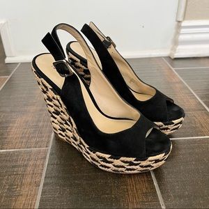 INC Suede Espadrille Wedges